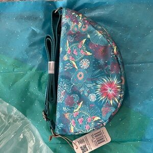 The Sak Tess Sling Bag Deep Teal Seascape Crossbody Bag Sea Turtles Limited  $59